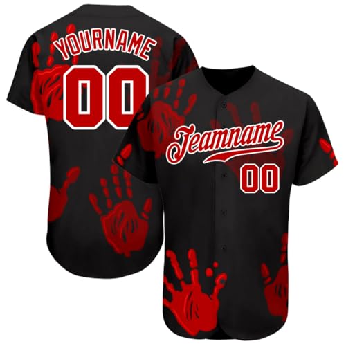Camiseta de Béisbol Personalizada con Nombre y Número de Equipo, Uniforme Abotonado con Modelo Gráfico para Hombre, Mujer y Niños miniatura 1