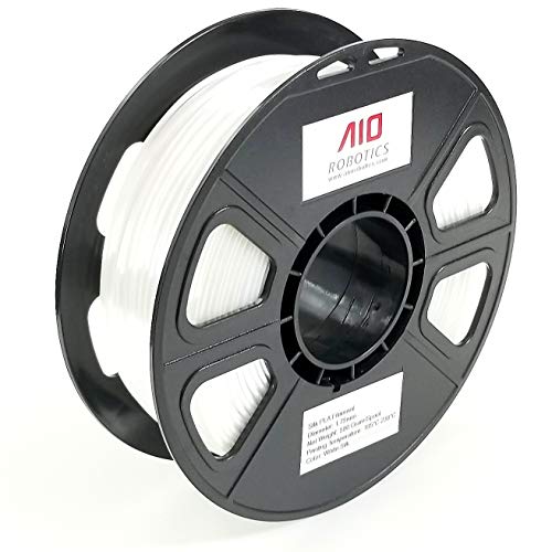 Filamento AIO Robotics Premium para impresoras 3D, Seda PLA, 0,5 kg PLA, Diámetro 1,75 mm, Seda blanca