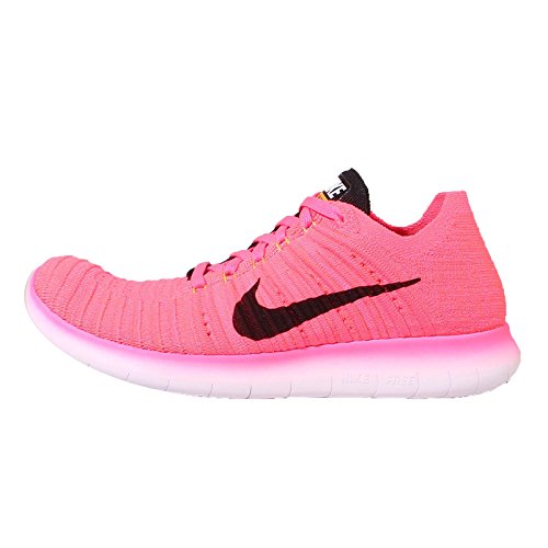 Nike Femme WMNS Free RN Flyknit Chaussures de Running, Rose PNK BLST Blk LSR Orng Hypr Pnc, 38.5 EU