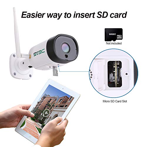 SV3C Telecamera wi-fi Esterno senza fili HD 3MP Videocamera Sorveglianza Esterno wifi con IP67 Impermeabile, Visione Notturna, Motion Detect, Audio a 2 Vie, Vista a Distanza Tramite Phone/PC