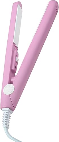 Mini plancha plana, rizadores de viaje, alisador de pelo pequeño y rizador 2 en 1, prensador de pelo para mujeres al aire libre o hogar, 4.23 onzas