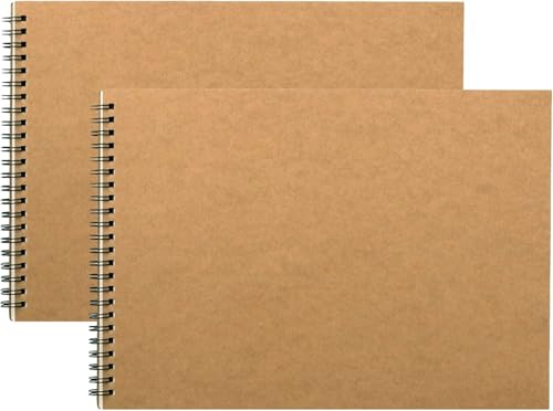 3Pack Sketchbook A3 Landscape Spiral Bound A3 Sketchbook 60 Pages of 160gsm Cartridge Paper - Hardback (A3-3Pack) - Image 2