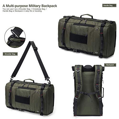 Mardingtop 40L Duffle Backpack Molle Travel Sports Gym Carry-On Bag for Men Women 6346-Army Green