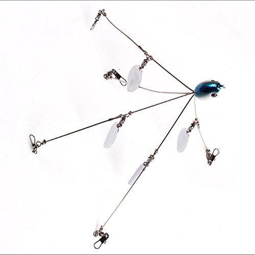 VIVSEPUM DHLink Five Arms Four Blades Alabama Umbrella Rig Bass Bait Lure