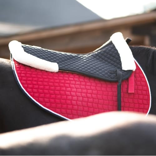 Start Sattelpad anatomisch – Kunstfell Sattelkissen für Pferd – ergonomische Sattelunterlage gegen Druckstellen – maschinenwaschbar & atmungsaktiv - FurArtifical (Schwarz, Large)