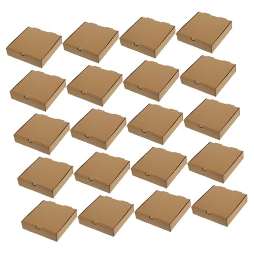 SOLUSTRE Flat Cardboard Pizza Boxes 6 Inch Square Corrugated Mini Pizza Boxes 20 Pack