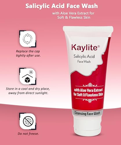 Image of Kaylite Salicylic Acid Face Wash with Aloe Vera Extract for Soft and Flawless Skin (pack of 2) 60 ml