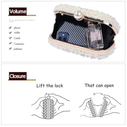 Image of Women's Evening Handbags Pearl Clutch Purse Beaded bag Bridal Clutch wedding Purse