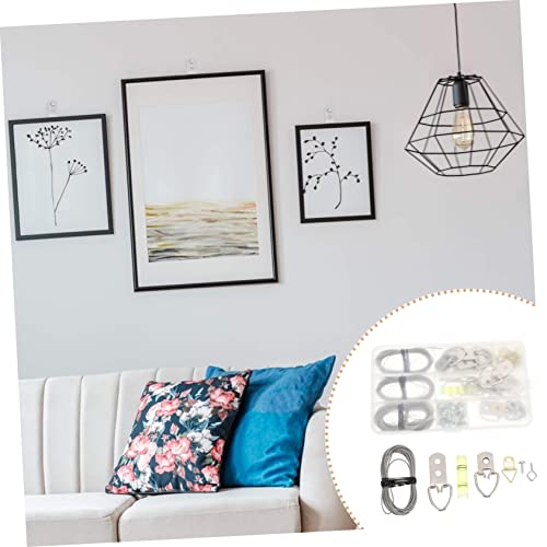 Image of Lurrose 102pcs Picture Wire Hanging Kit Heavy Duty Photo Hooks and Screws for Frames Mirrors and Art Durable Hanging Hardware for Drywall and Studs