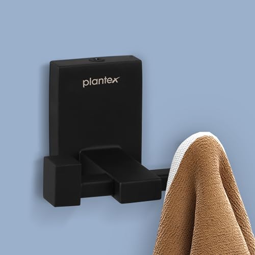 Image of Plantex 304 Grade Stainless Steel Hooks for Hanging Clothes /Robe Hooks for Bathroom /Cloth Hanger for Wall - Black (Senso)