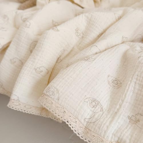 Image of BuLuTu Muslin Baby Quilt Toddler /Twin Bed Blanket Lightweight Comforter for Girls Boys| 2 Layer Cotton Muslin| Soft Breathable| 60 inchx78 inch, 2.5 Pounds| Sheep Pattern | Machine Washable