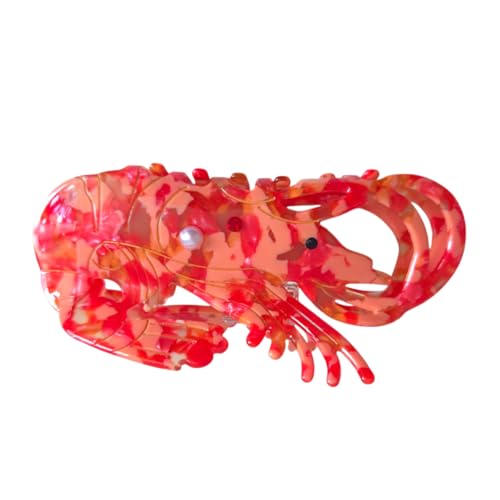 Pinzas para cabello grandes acetato rojo miniatura 1