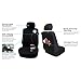 FH Group Front Set Cloth Car Seat Covers for Low Back Car Seats with Removable Headrest, Universal Fit, Airbag Compatible Seat Cover for SUV, Sedan, Van, Black