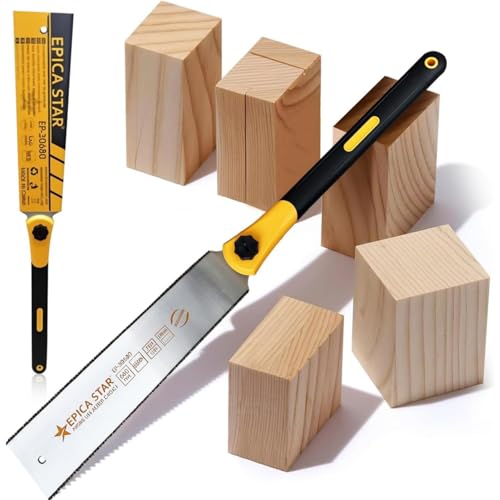 Serra Manual de Madeira 66 cm, Serra Lâmina Flexível de Borda Dupla, 7/12 TPI, Cabo de Madeira Ergonômico Antiderrapante, Corte Nivelado Japonês Afiado, Ideal para Carpintaria
