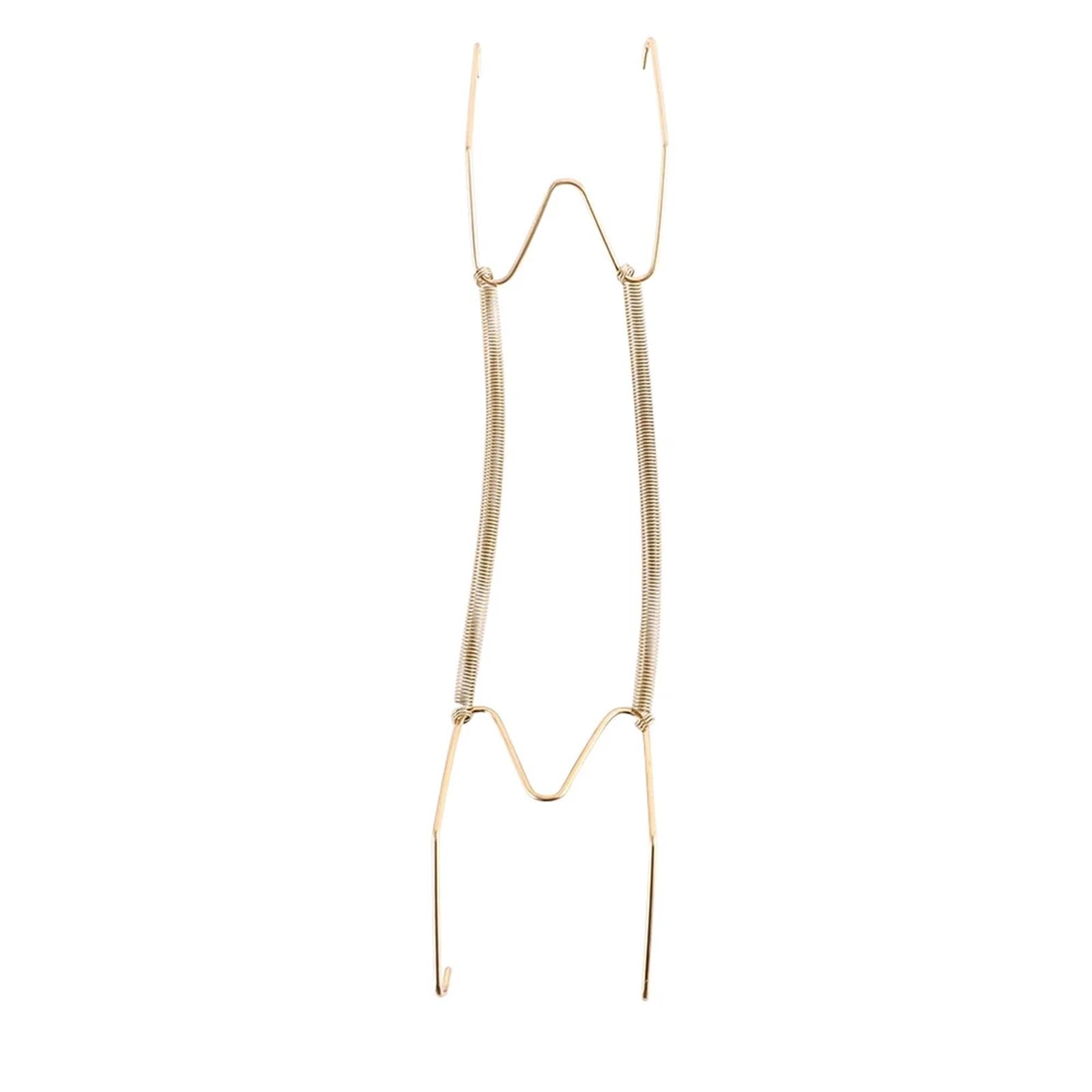 Plate Hangers for Walls W Type Golden Art Wall Display Invisible Hook Plate Dish Hanger Spring Holder Decoration Crafts(14 inch)