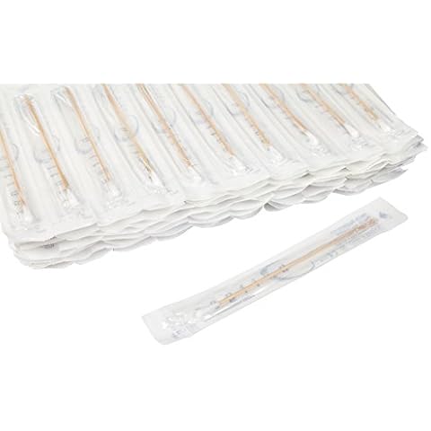 neoLab 2-1019 Sterile Cotton Swabs, Wooden Shaft, 150 x 2.2 mm, head 4-5.5 mm, Pack of 100 Cover
