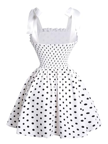 Image of Milumia Women's Floral Tie Shoulder Cami Dress Lace Up Side Vintage Flared Short Dresses