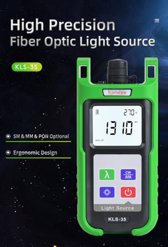 Image of 1310 /1550nm + Multimode 850 /1300nm Optical Fiber SingleMode SM and Multimode MM Light Source KLS-35-MS ±0.05dB /15mins Output Stability Komshine