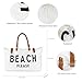 Lamyba Beach Bags Waterproof Sandproof, Extra Large Beach Bag Tote for Women with Vegan Leather, Packable Foldable Travel Totes for Summer Vacation, White