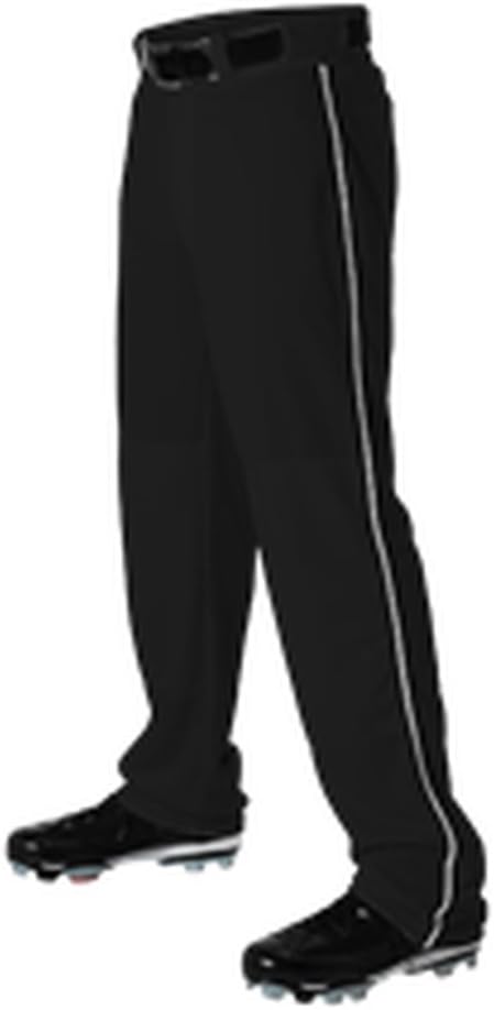 Alleson Adult Baseball Pant with Braid Black, White 2X 605WLB 605WLB-BKWH-2X