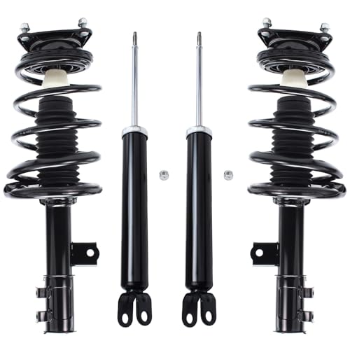 Image of Detroit Axle - Struts Shocks for 2007-2010 Hyundai Elantra, 2 Front Struts with Coil Spring 2 Rear Shock Absorbers 2008 2009 Replacement Quick Install Ready Suspension Shock Strut Assembly