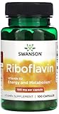 Swanson - Riboflavin Vitamin B-2 100 mg | Unterstützung für Energie und Stoffwechsel - 100 Kapseln