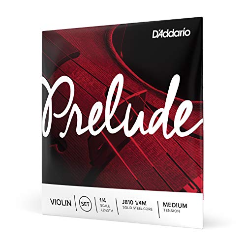 D'Addario Prelude Violin Strings, J810 1/4M, Medium Tension, 1/4 Scale, 4-String Full Set