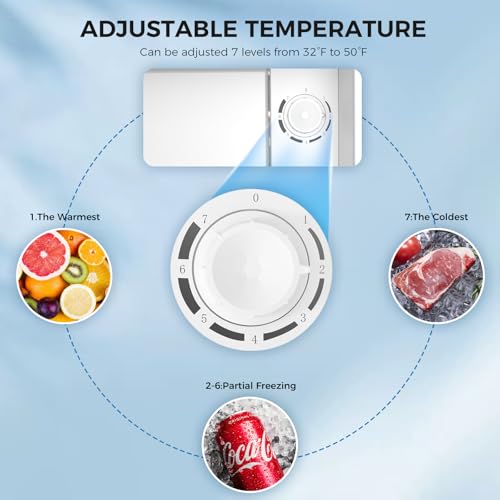 Image of Antarctic Star 1.7 Cu.Ft Compact Refrigerator with Freezer,Adjustable Thermostat,Removable Glass Shelf,Single Reversible Door Mini Fridge for Bedroom,Office,Dorm,Silver