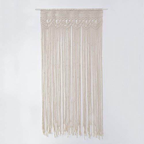Mongrep Hand-Woven Tapestry Cotton Yarn Knitted Door Curtain Wedding Party Backdrop Decoration Background Door Curtain