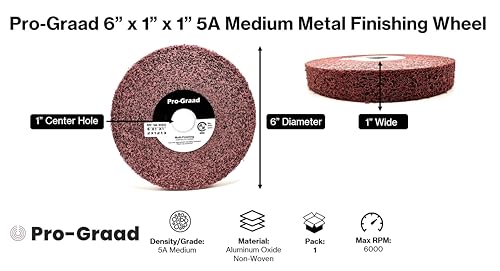 metal finishing wheel  6 x 1 x 1 5a medium grit  aluminum oxide  maroon metal finish convolute wheel  for 3 amp 4 brush satin and mill finishes  01862 - pack of 1