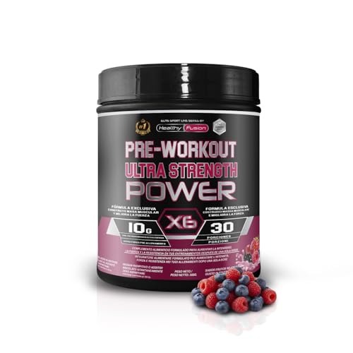 Pre-Workout Healthy Fusion | Energía explosiva, fuerza y resistencia | Creatina, Beta-Alanina, Taurina y Cafeína | Máximo Rendimiento y elimina la fatiga | Sin estimulantes químicos | 300g
