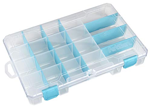 Artbin 6944Ag Medium Anti-Tarnish Box With Removable Dividers, Jewelry & Craft Organizer, [1] Plastic Storage Case With Anti-Tarnish Technology, Clear With Aqua Accents #TOP1