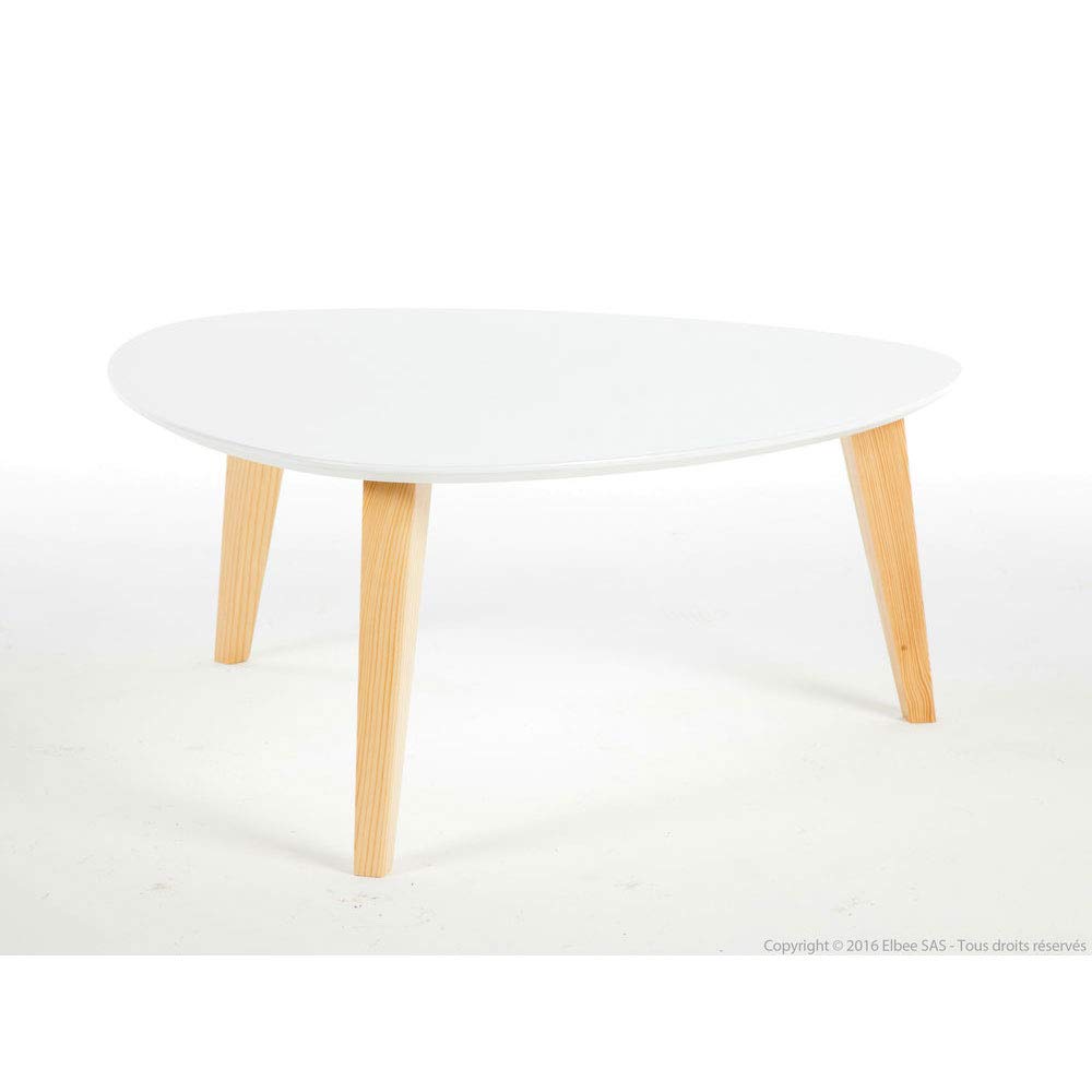 Demeyere STONE set de 2 tables basses coloris blanc et bleu, pin, 60x60x28 cm