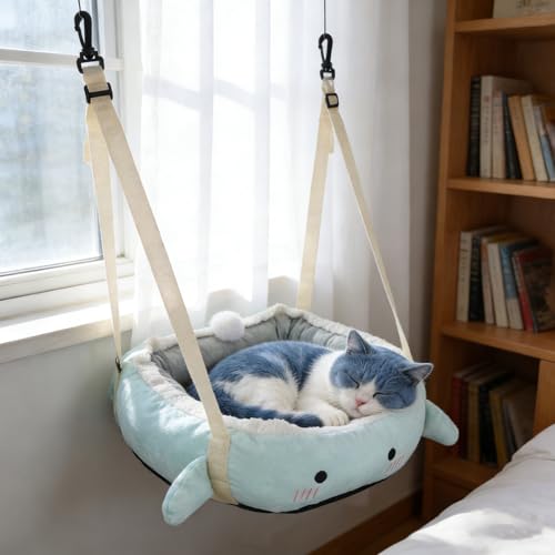 Hamac suspendu pour chaton lit balançoire portable peluche chaude - 8