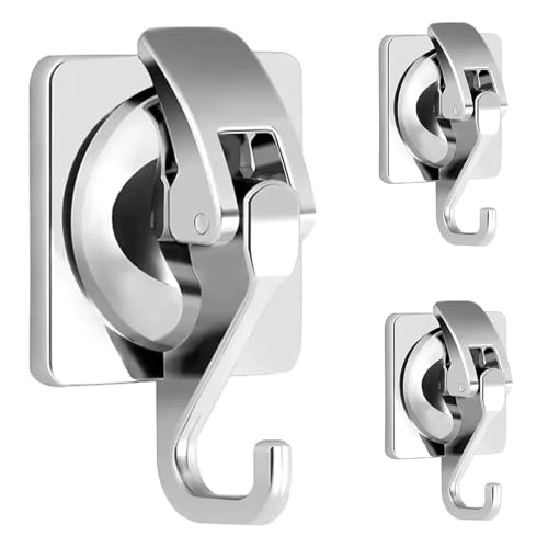 Ganchos Ventosa Súper Fuerte 5KG, 3 Piezas Ganchos Ventosa de Vacio Colgador Colgar Toallas Ganchos de Succión Impermeable Sin Taladro Pared Puerta Plástico Gancho con Ventosas para Baño Ducha Cocina