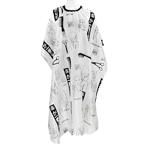 CCbeauty Japanese Style Barber Cutting Cape Hairdressing Salon Hairstylist Cloth Black