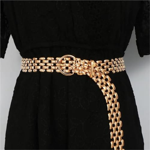 Decorative Belt Belts For Women Cool Gold Silver Waist Chain Belt Decoration Suit Jeans Skirt Girdle Banquet for Country Concert Outfit(Silver)2