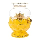 ABOOFAN Lámpara De Loto Budista Transparente Exquisita Parafina Para Tormentas Lámparas De Aceite Para Huracanes Estufas Repisas Para Lámparas De Queroseno Luces Tiki Lámparas