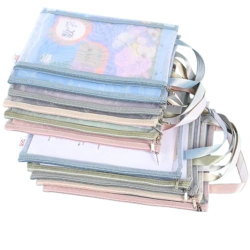 Genérico Doble Capa Bolsas de Malla Coloridas con Cremallera, Conjunto de Bloques de Construcción de Puzzle y Organización, Almacenamiento y Organización de Juguetes, Bolsa con Cremallera