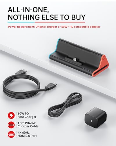 Soporte Switch 2 de carga de viaje con puerto HDMI 2.0 2