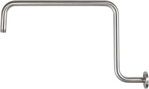 Naiture - Brazo de ducha de extensión en forma de S de latón desplazado, conexión roscada de 12 NPT, cabezal de ducha de tubo extensor, acabado de