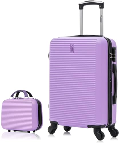 CELIMS - Valise Cabine 55x35x25 Rigide ABS Légère avec Vanity | Bagages Cabine Avion Enfant et Adulte pour Week-End et Déplacements d’Affaires | Violet