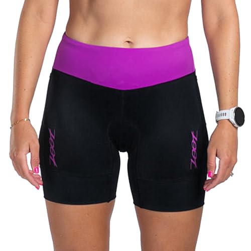 Zoot Women’s Core 6-Inch Tri Shorts, Quick Dry Performance Triathlon Short with Cycling Chamois Pad, Pockets & UPF 50+ Fabric