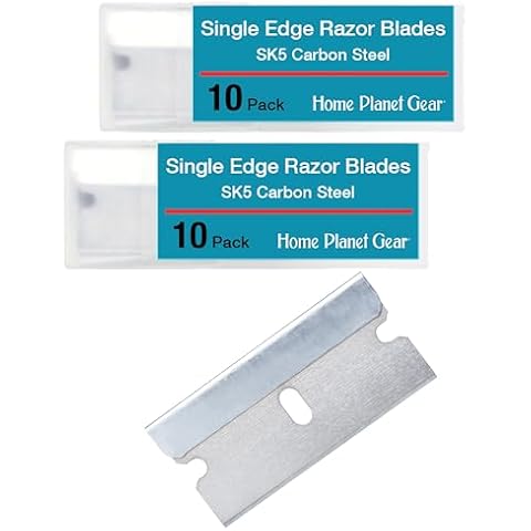 Single Edge Razor Blades - Two 10 Packs - 20 Blades - Heavy Duty SK5 Steel Utility Razor Blade Replacement in Convenient Storage Box Cover