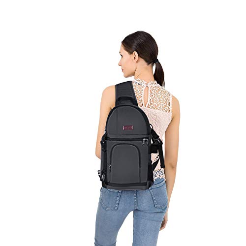 Bolso bandolera para cámara MOSISO gris oscuro miniatura 6