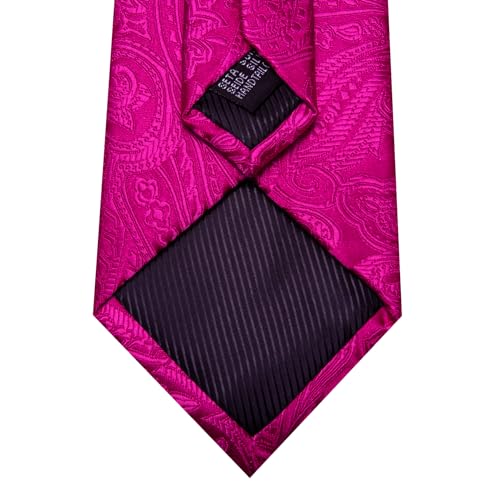 Image of Barry.Wang Men Ties Paisley Woven Silk Necktie Set with Pocket Suqare Cufflinks Formal