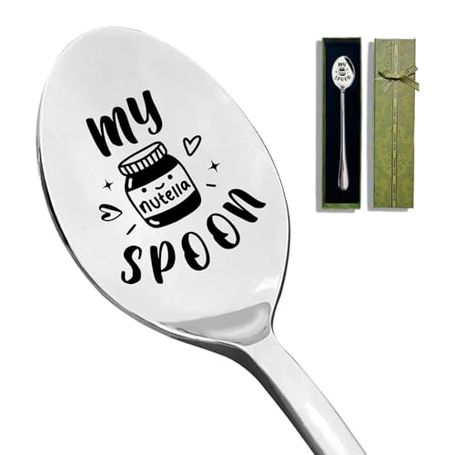 Remifala Nutella Spoon Stainless Steel, My Nutella Spoon for Dessert Cake, Gift for Nutella Lovers, Women Men, Christmas Birthday Housewarming Gif
