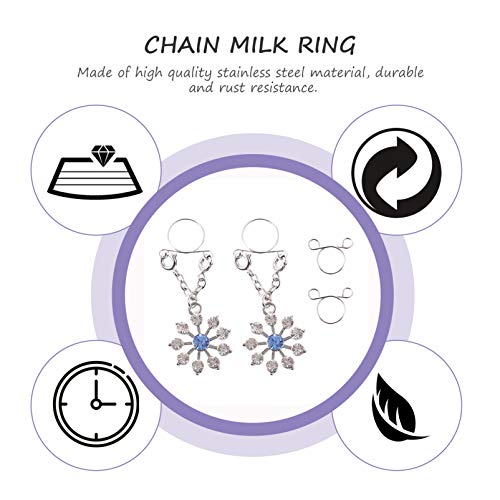 2 peças de anel de proteção falsa para mamilo sem perfuração de mamilo de neve para mulheres mamilos