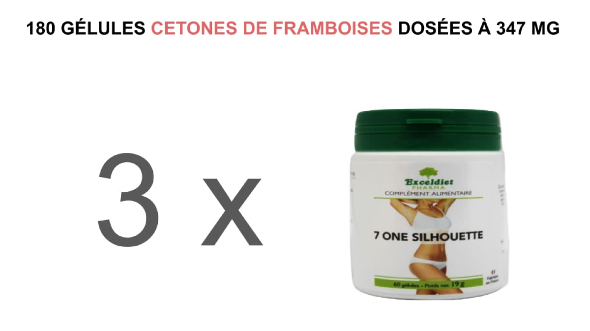 Cétones de Framboises - 180 Gélules dosées à 347 mg | Contrôle la Faim - Limite la prise de Poids - Complément Alimentaire Homme et Femme | Fabriqué en France