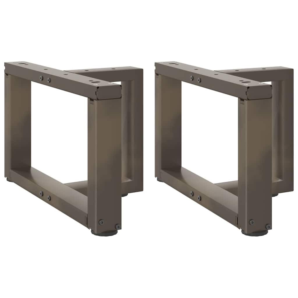 Gambe Tavolino T-Form 2 Pezzi Acciaio Naturale 50x25 cm
